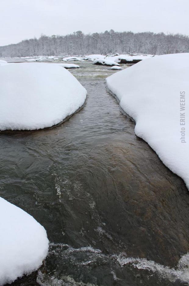Ice and snow on the James River  Richmond Virginia - Erik Weems Photography
